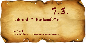 Takaró Bodomér névjegykártya